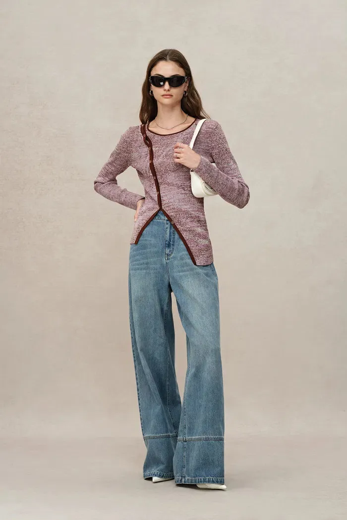 Fluttera Side-Slit Sweater in High-Stretch Knit