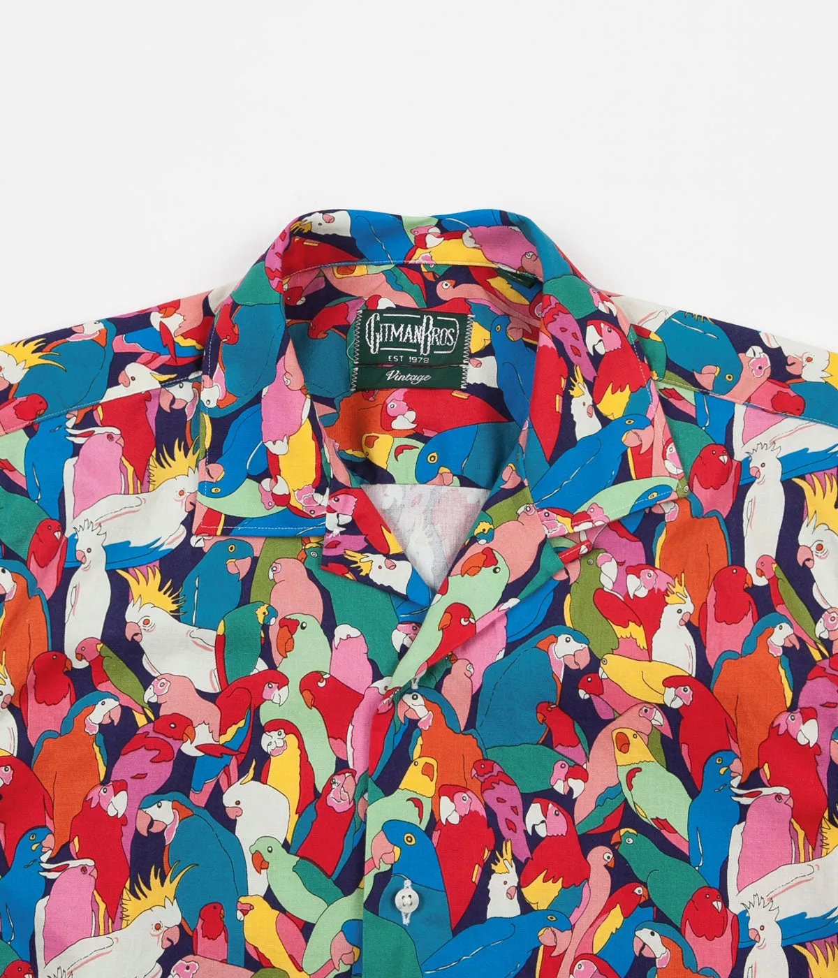 Gitman Vintage Camp Short Sleeve Shirt - Parrot Party