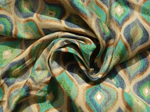 Green Motifs Premium Modal Chanderi Silk Fabric