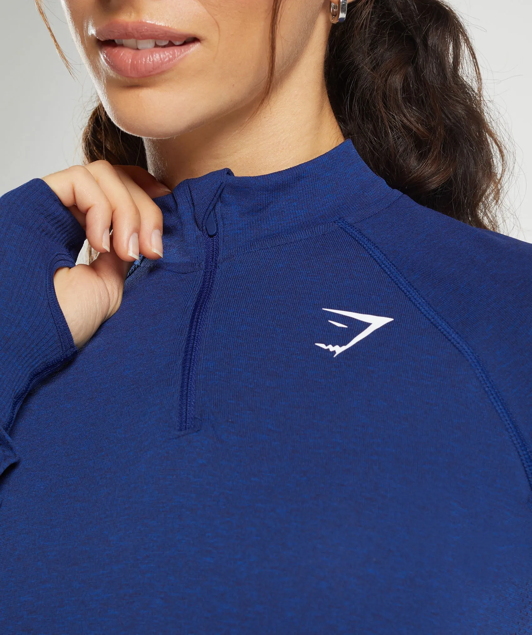 Gymshark Vital Seamless 2.0 1/4 Zip - Stellar Blue Marl