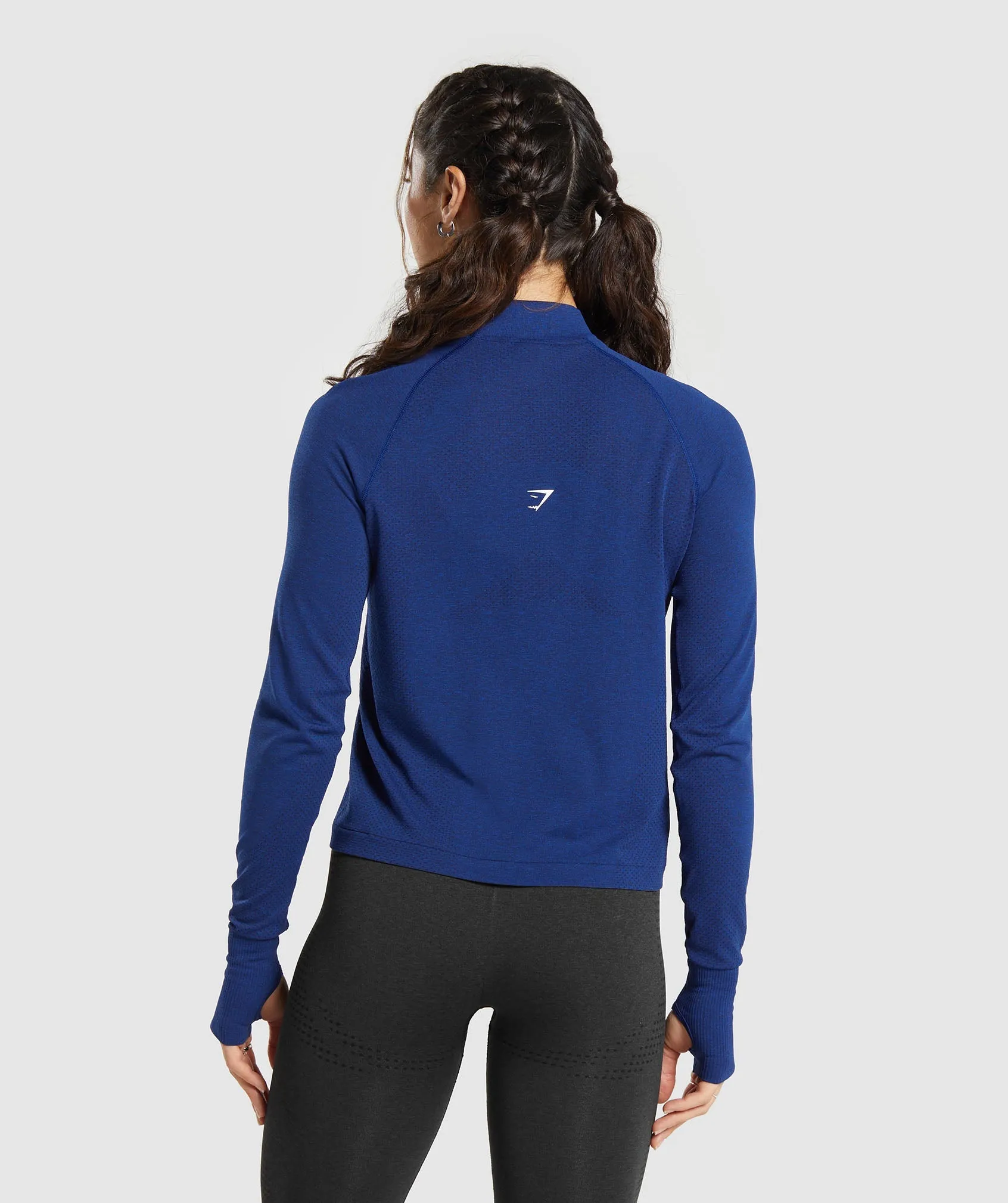 Gymshark Vital Seamless 2.0 1/4 Zip - Stellar Blue Marl