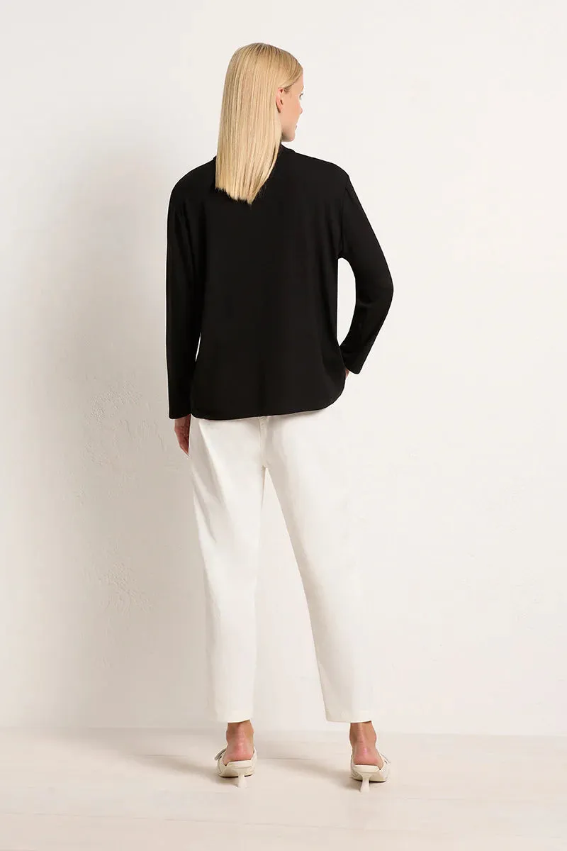 HALF ZIP SWEATER- BLACK