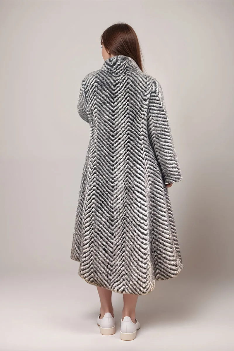 HCT1090 Plush Chevron Coat Outerwear