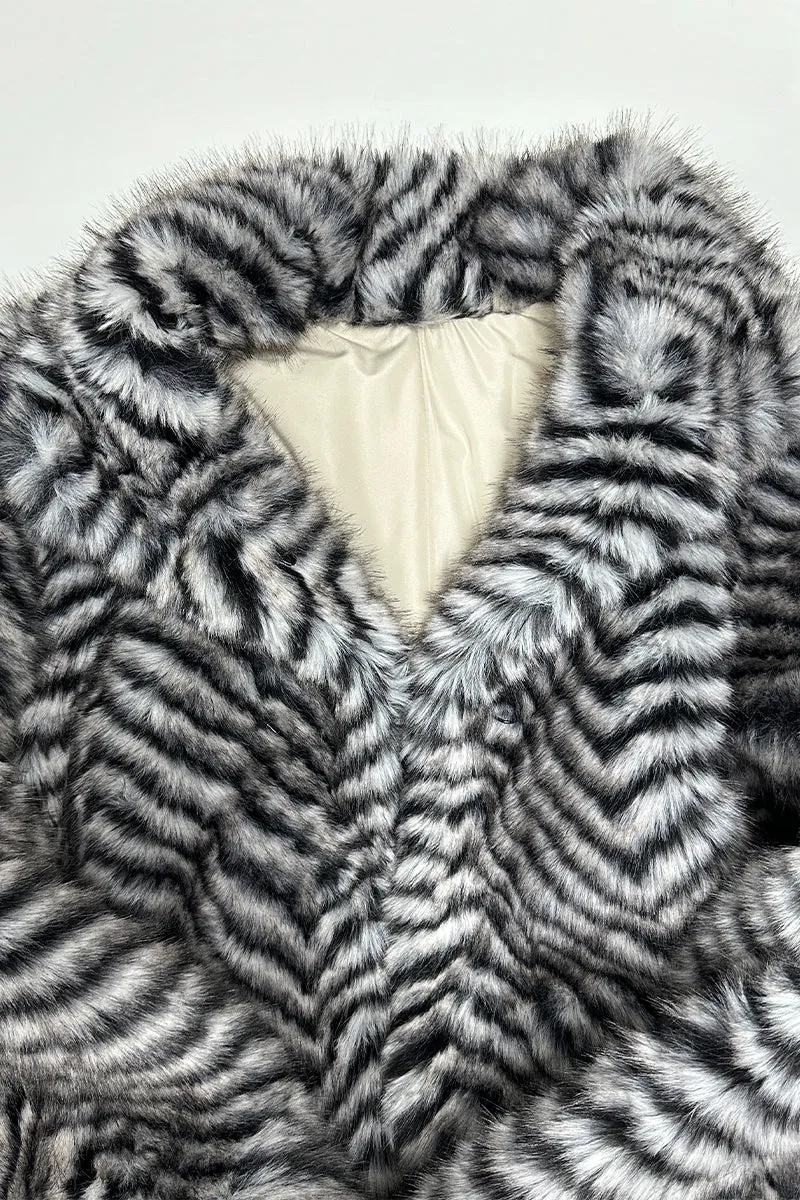 HCT1090 Plush Chevron Coat Outerwear