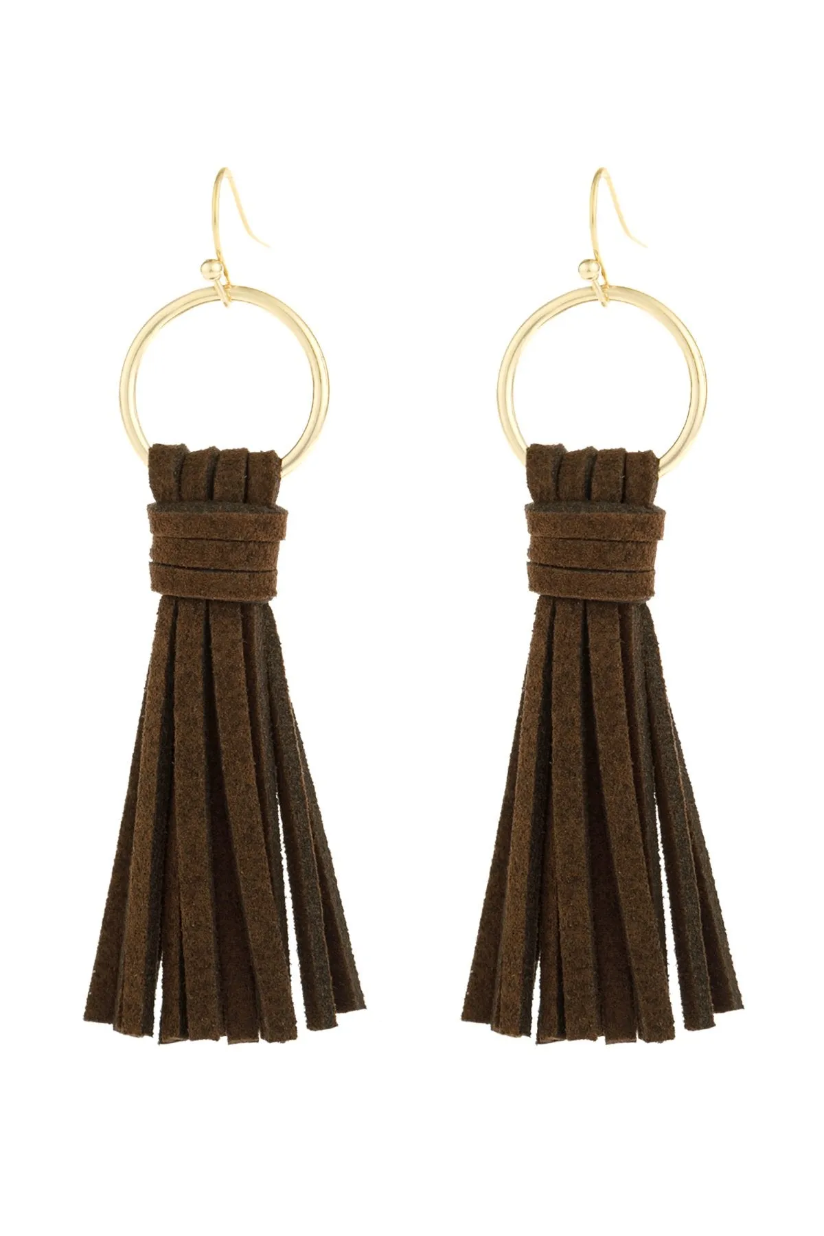 Hde2999 - Leather Tassel Earrings