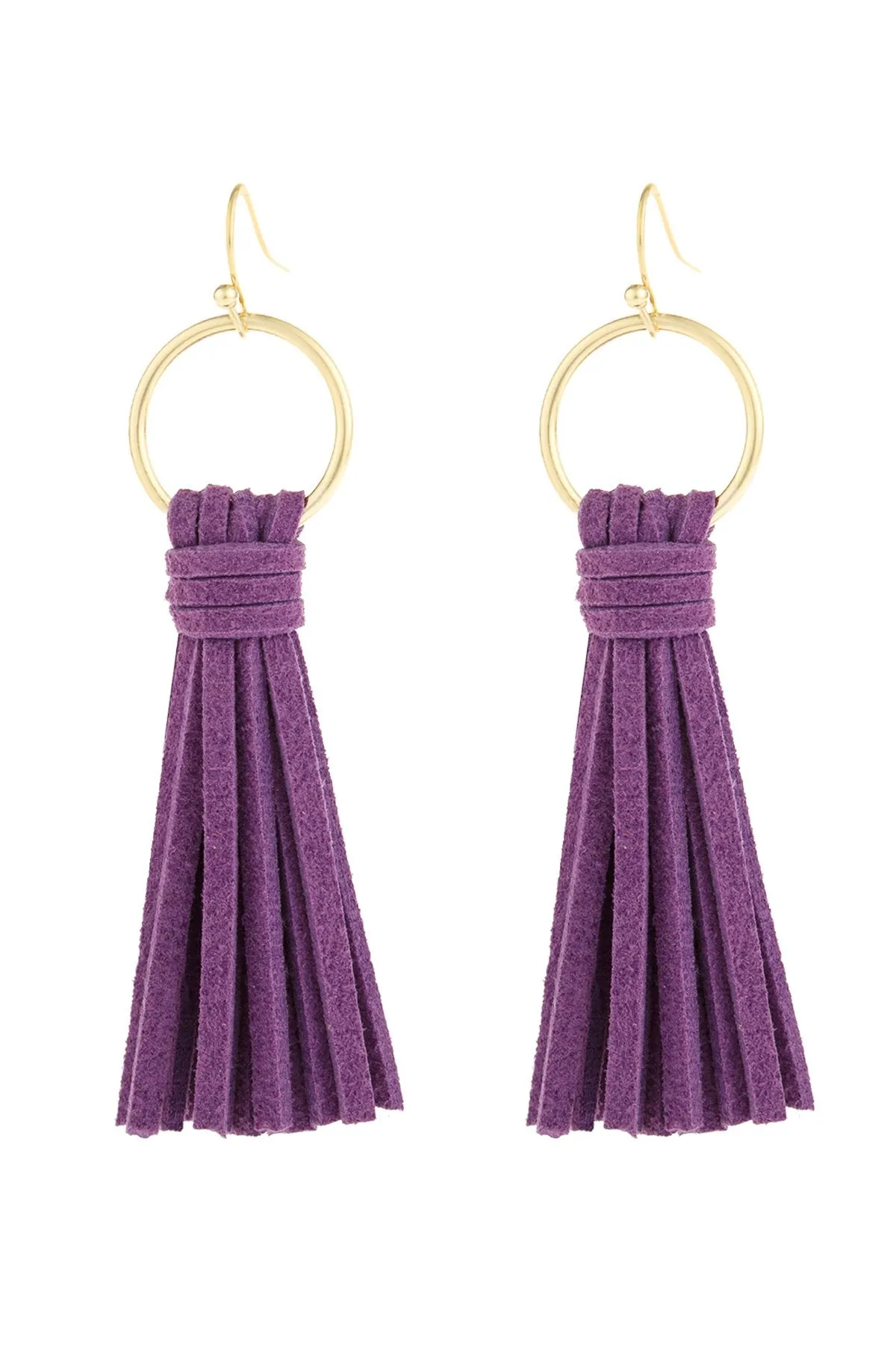 Hde2999 - Leather Tassel Earrings