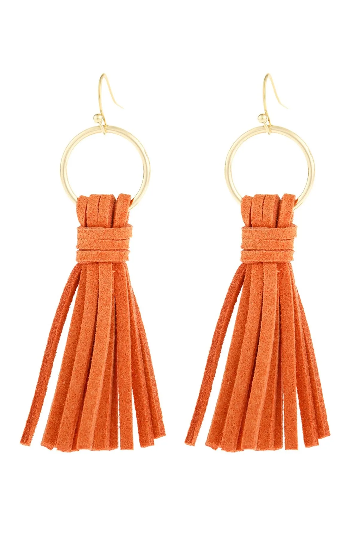 Hde2999 - Leather Tassel Earrings