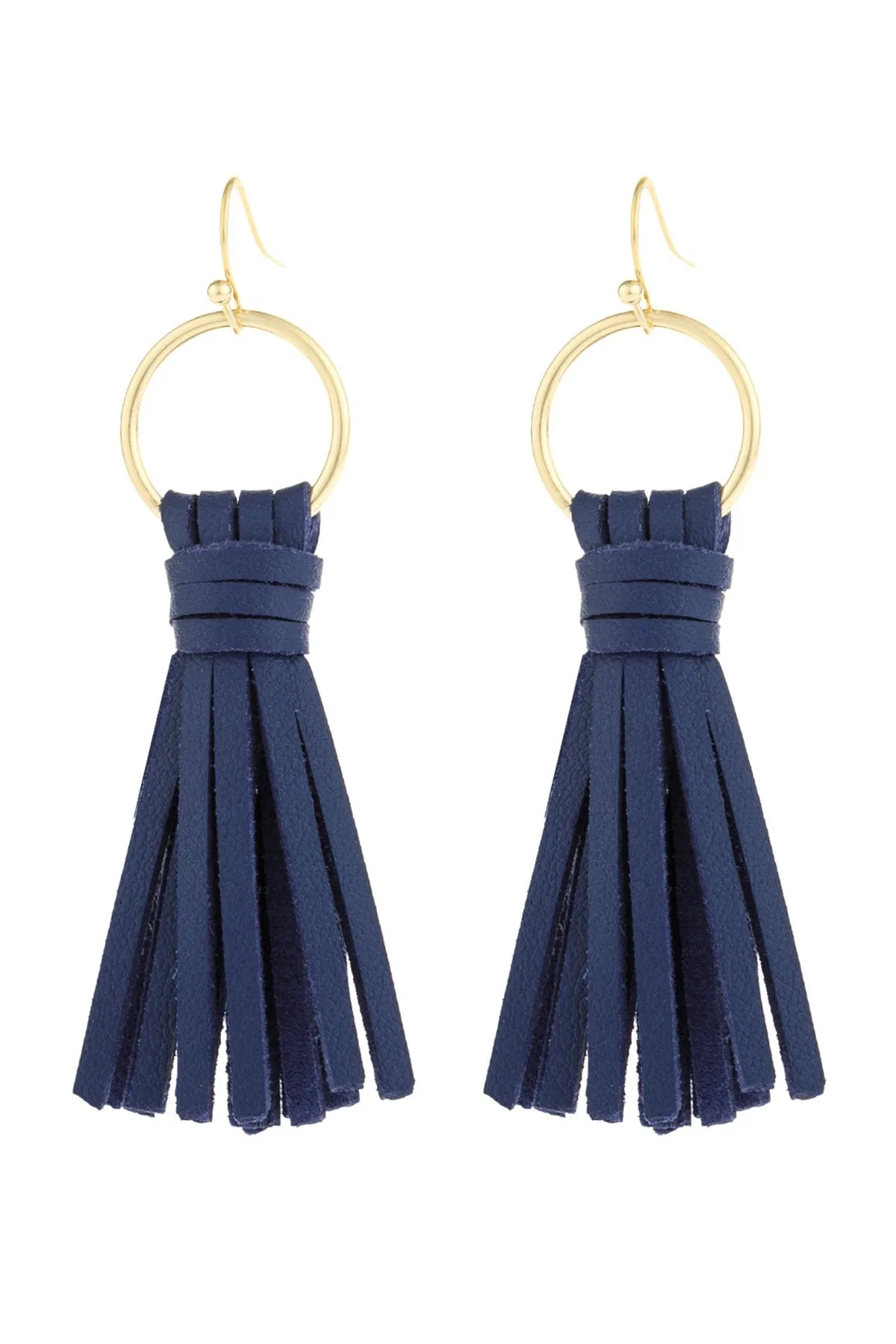 Hde2999 - Leather Tassel Earrings