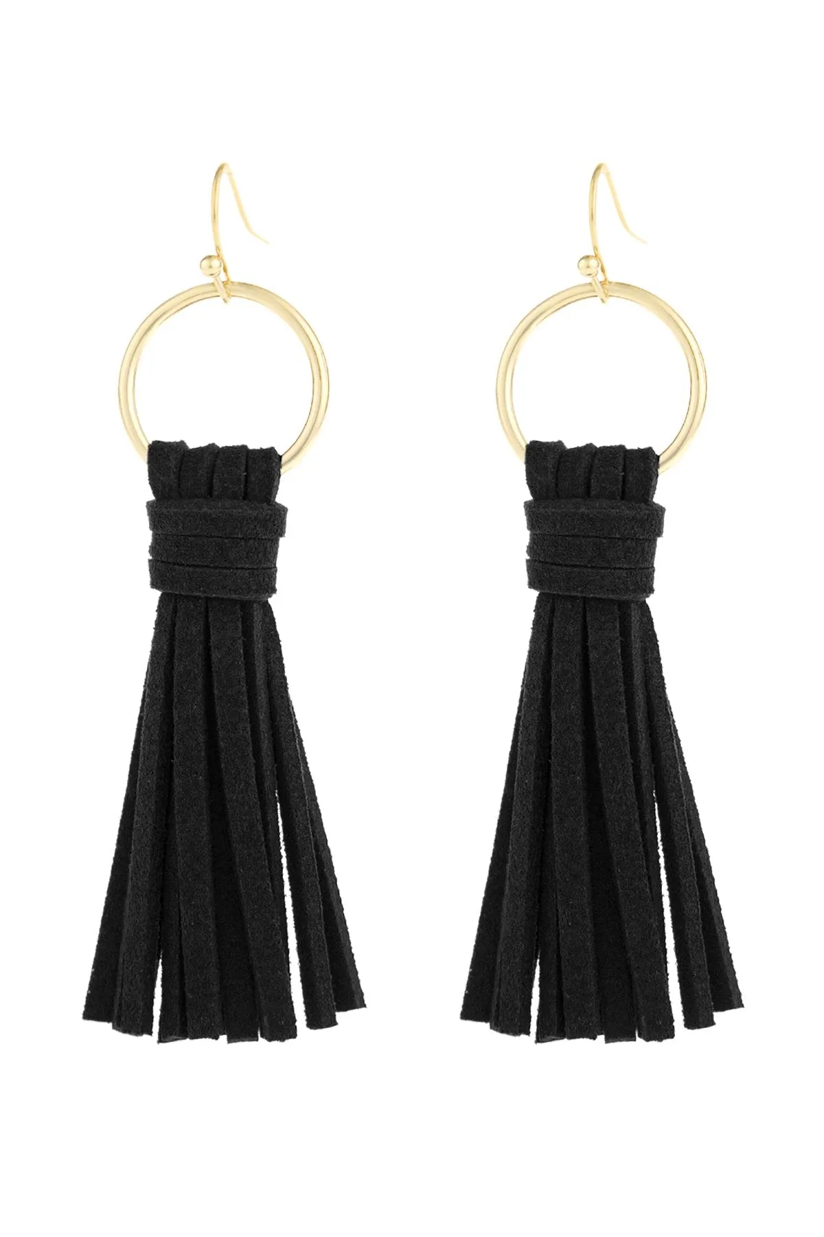 Hde2999 - Leather Tassel Earrings