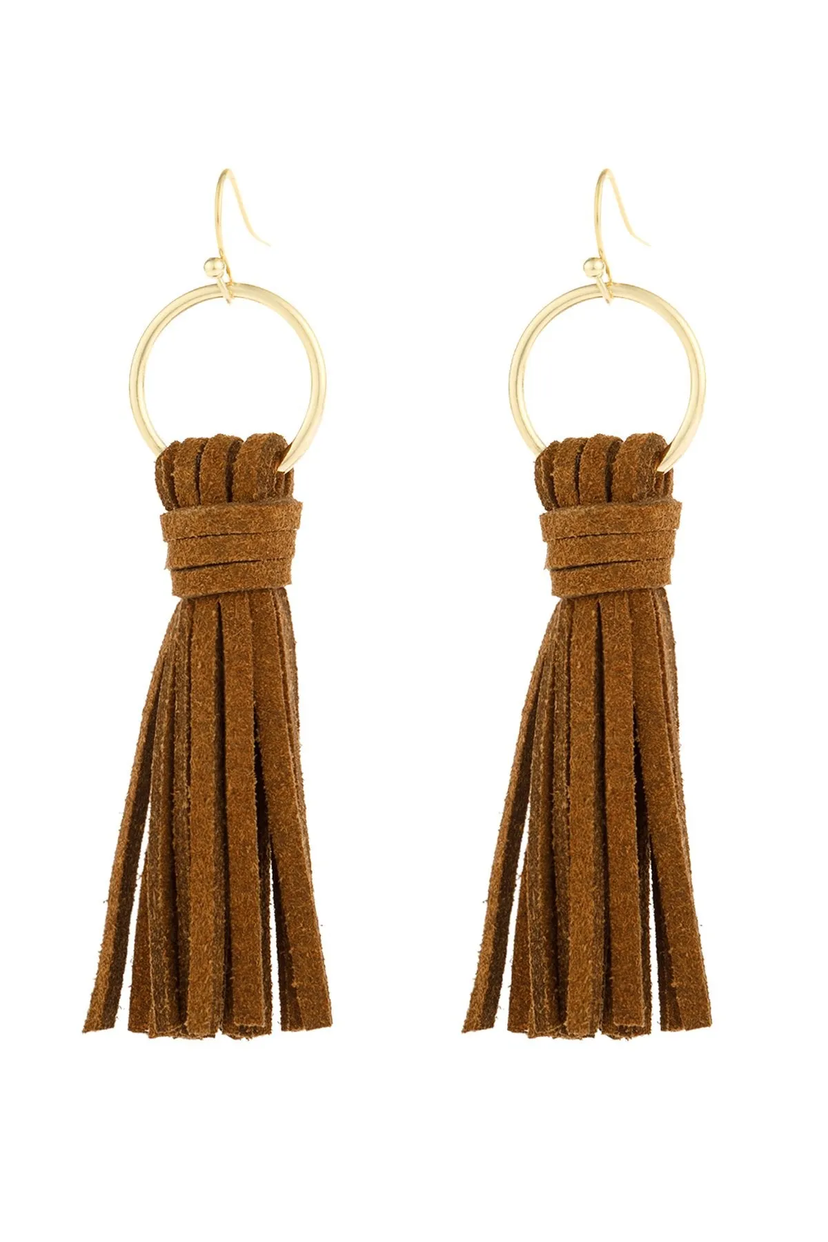 Hde2999 - Leather Tassel Earrings