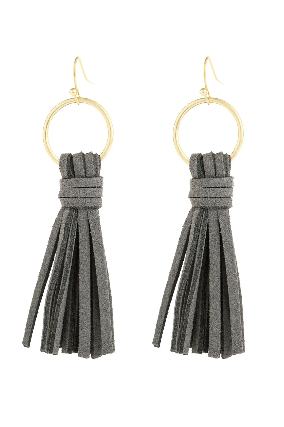 Hde2999 - Leather Tassel Earrings