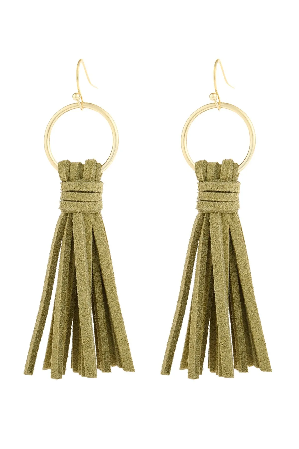 Hde2999 - Leather Tassel Earrings