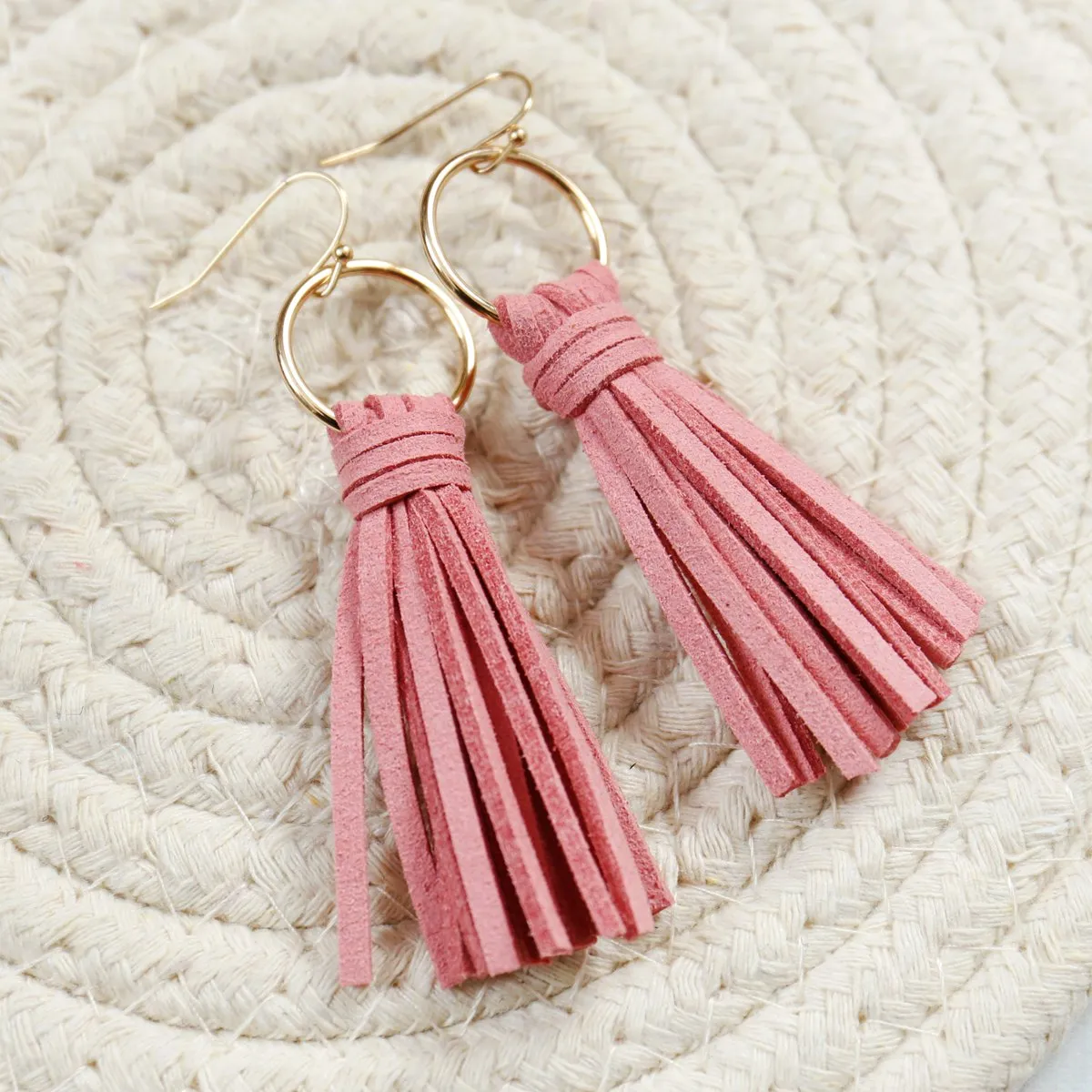 Hde2999 - Leather Tassel Earrings