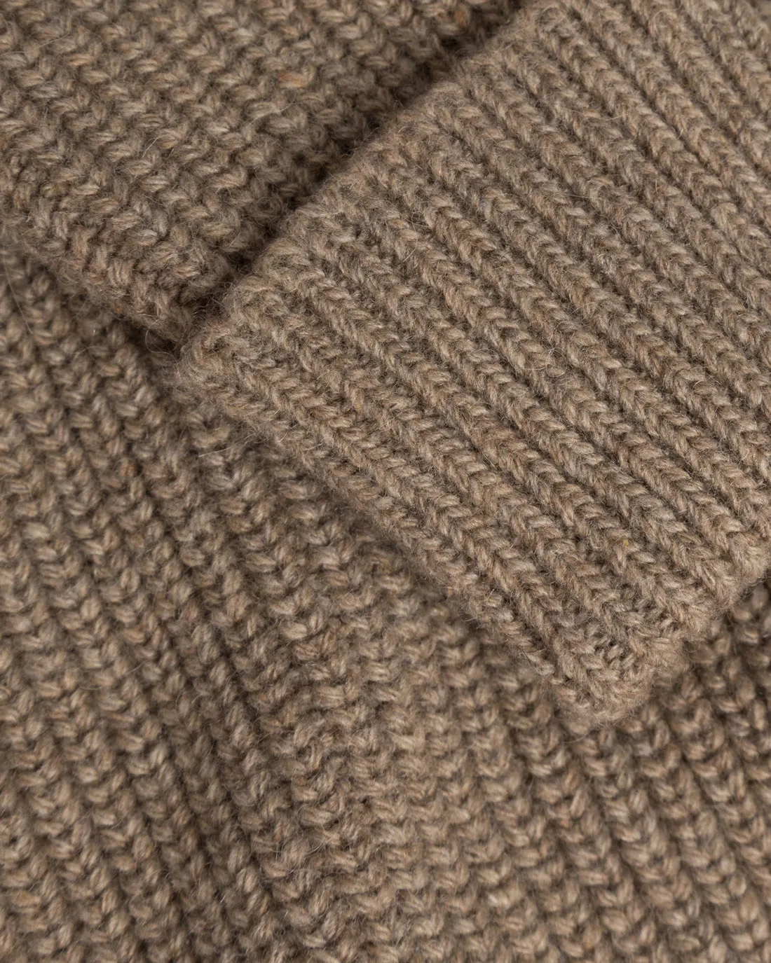 Heavy Knit Unisex Troyer Beige