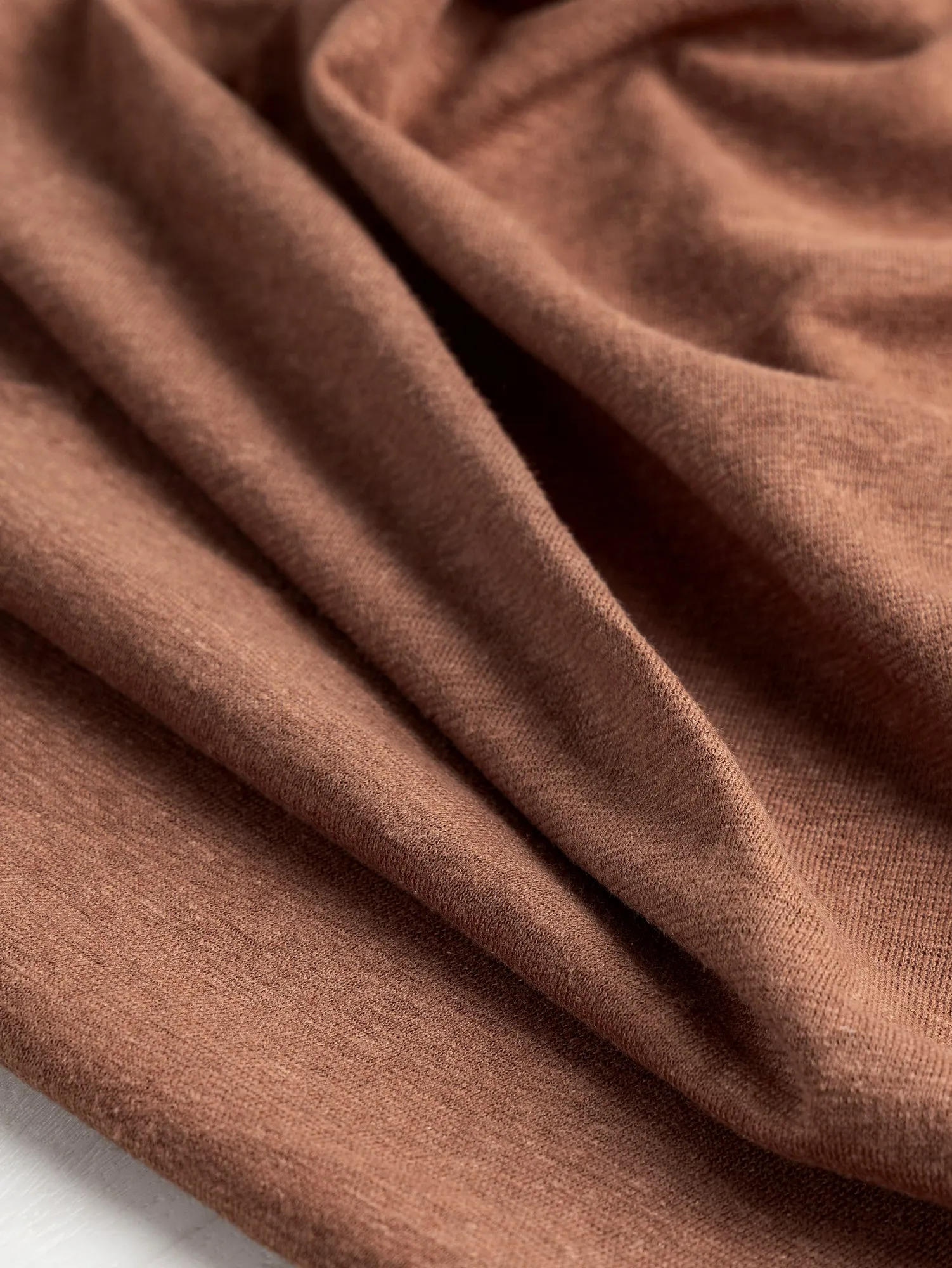 Hemp   Organic Cotton Jersey Knit - Cinnamon - Swatch