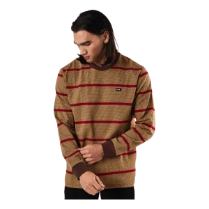 Houndstooth Stripe L/s Knit Deep Mahogany