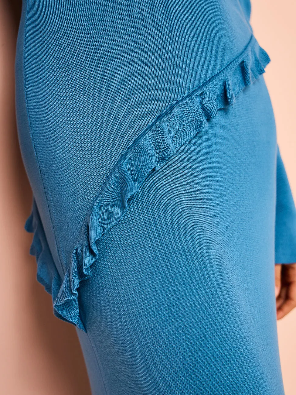 Issy Off Shoulder Ruffle Maxi Dress in Blue