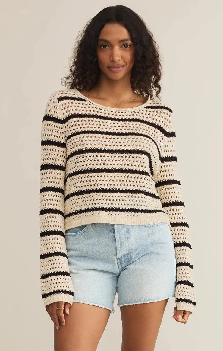 Kit Stripe Crochet Sweater