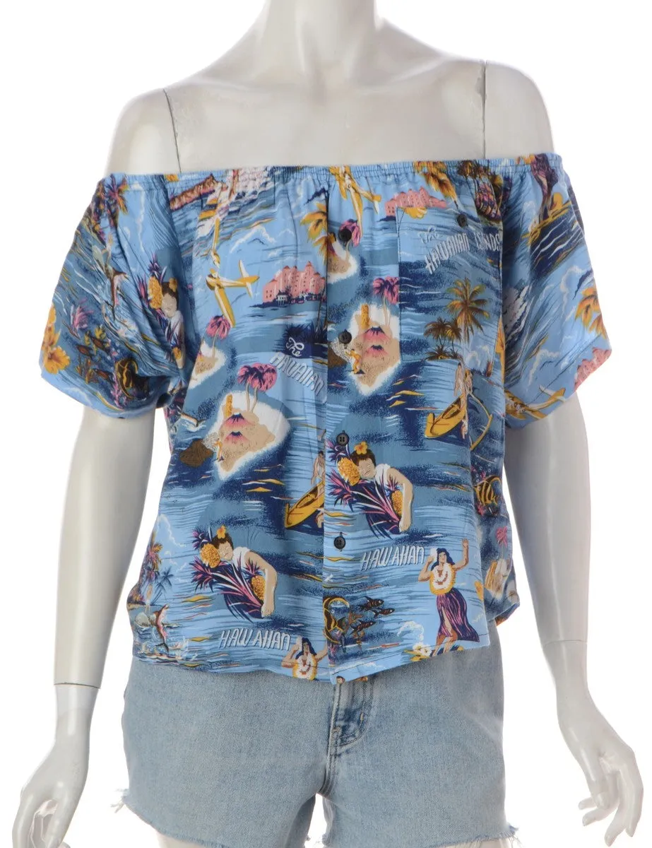 Label Hayley Hawaiian Off The Shoulder Top