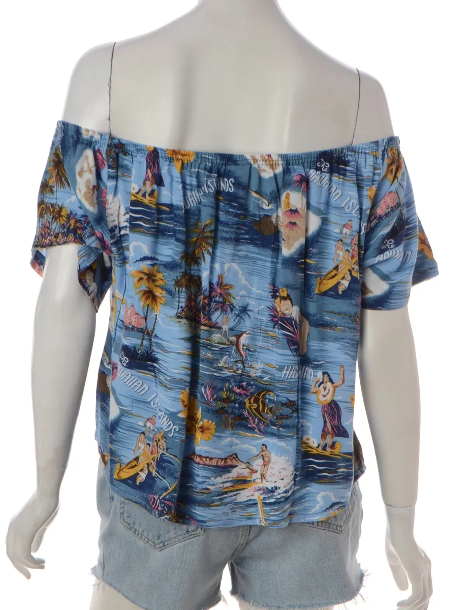 Label Hayley Hawaiian Off The Shoulder Top