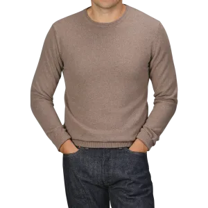 Light Brown Wool Cashmere Crewneck