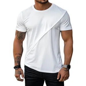 Men's Solid Color Simple Casual Short-sleeved T-shirt 44079793U