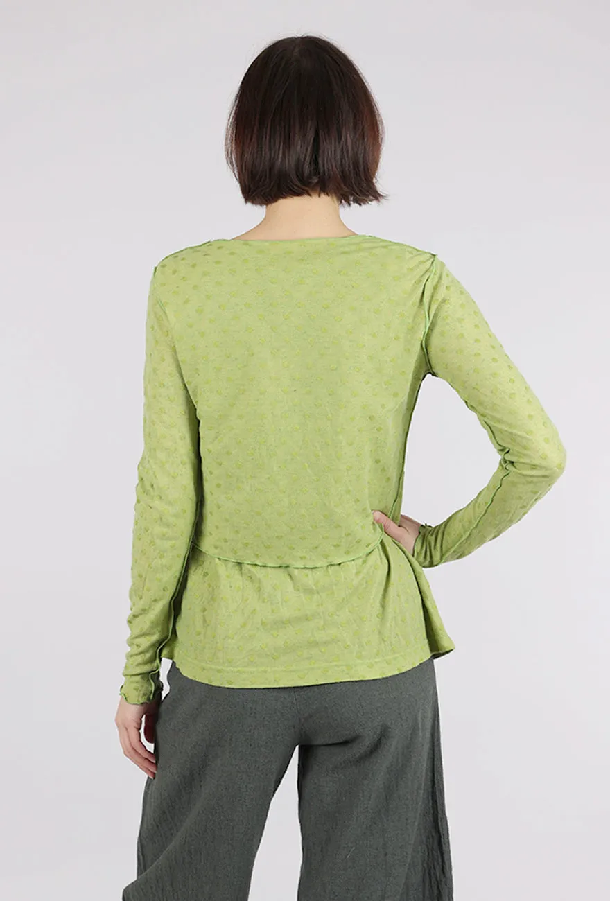 Mesh Dot Cropped Cardie, Verde