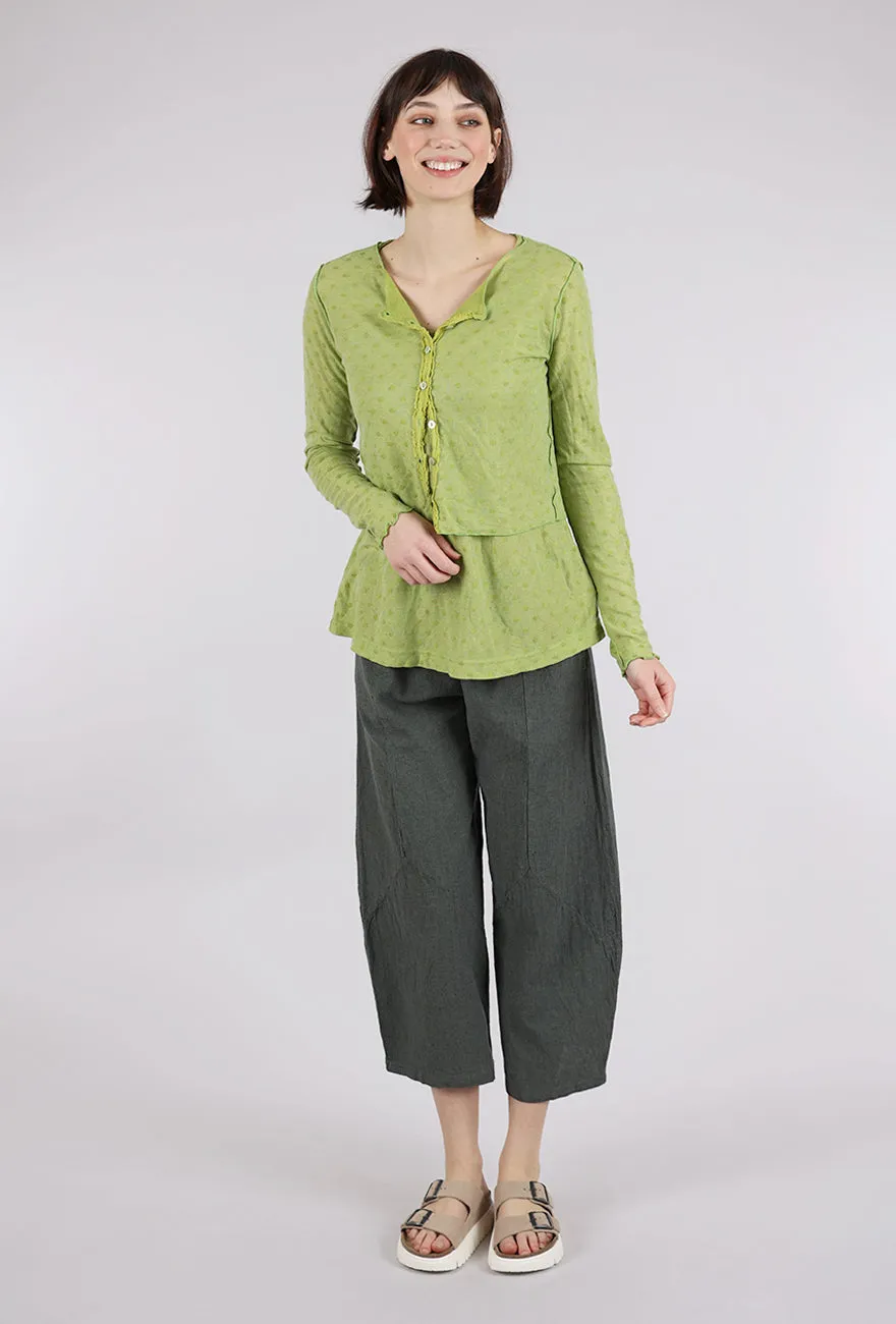 Mesh Dot Cropped Cardie, Verde