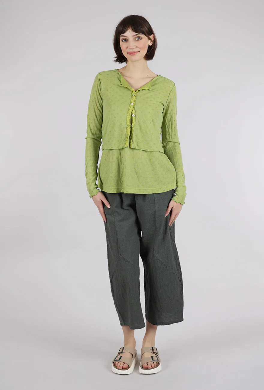 Mesh Dot Cropped Cardie, Verde