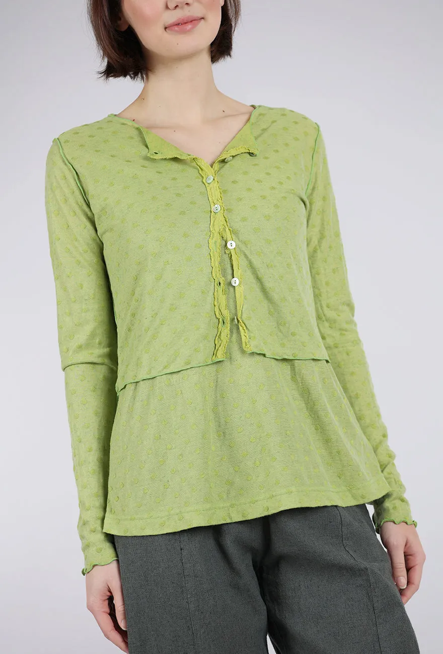 Mesh Dot Cropped Cardie, Verde