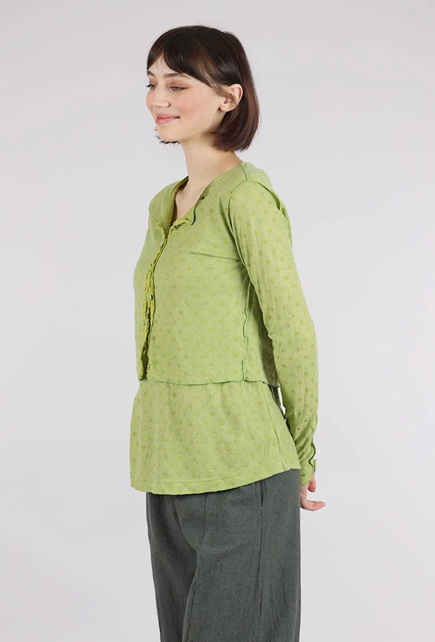 Mesh Dot Cropped Cardie, Verde