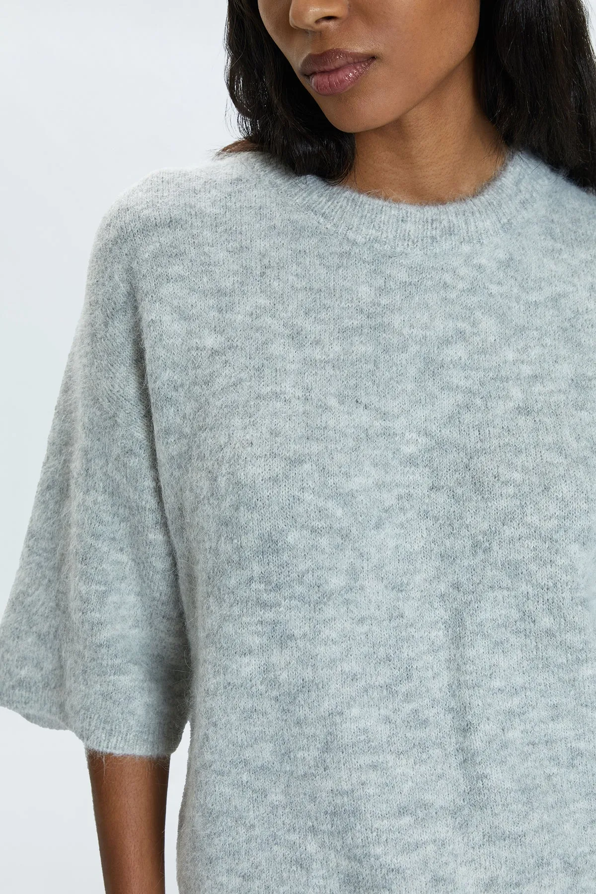 Micah Sweater Tee~ Soft Grey