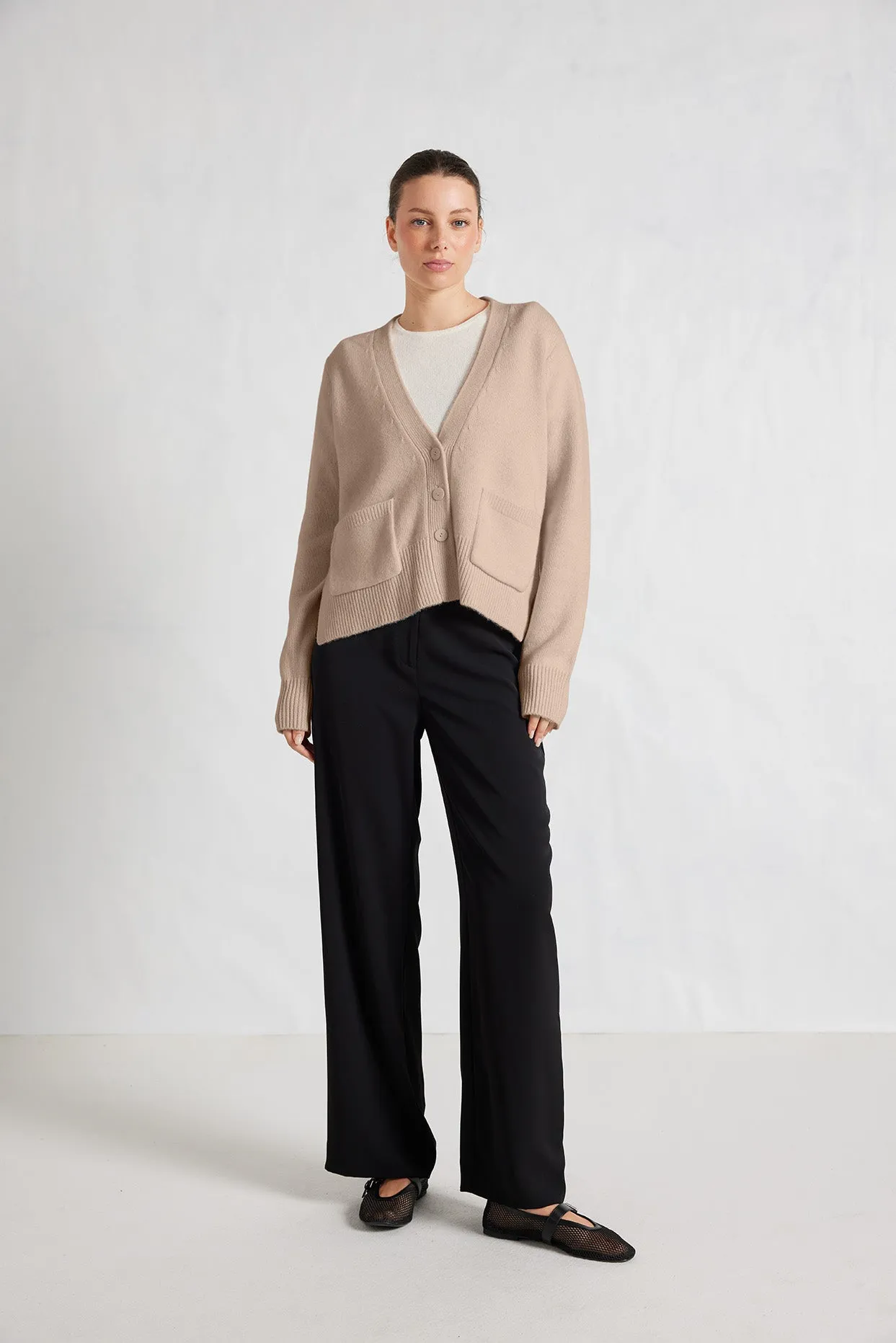 Michaela Merino Cashmere Cardi In Elysee