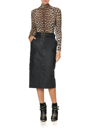 MIDI LEATHER SKIRT LEATHER