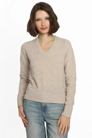 Minnie Rose Cashmere V Neck Raglan Pullover