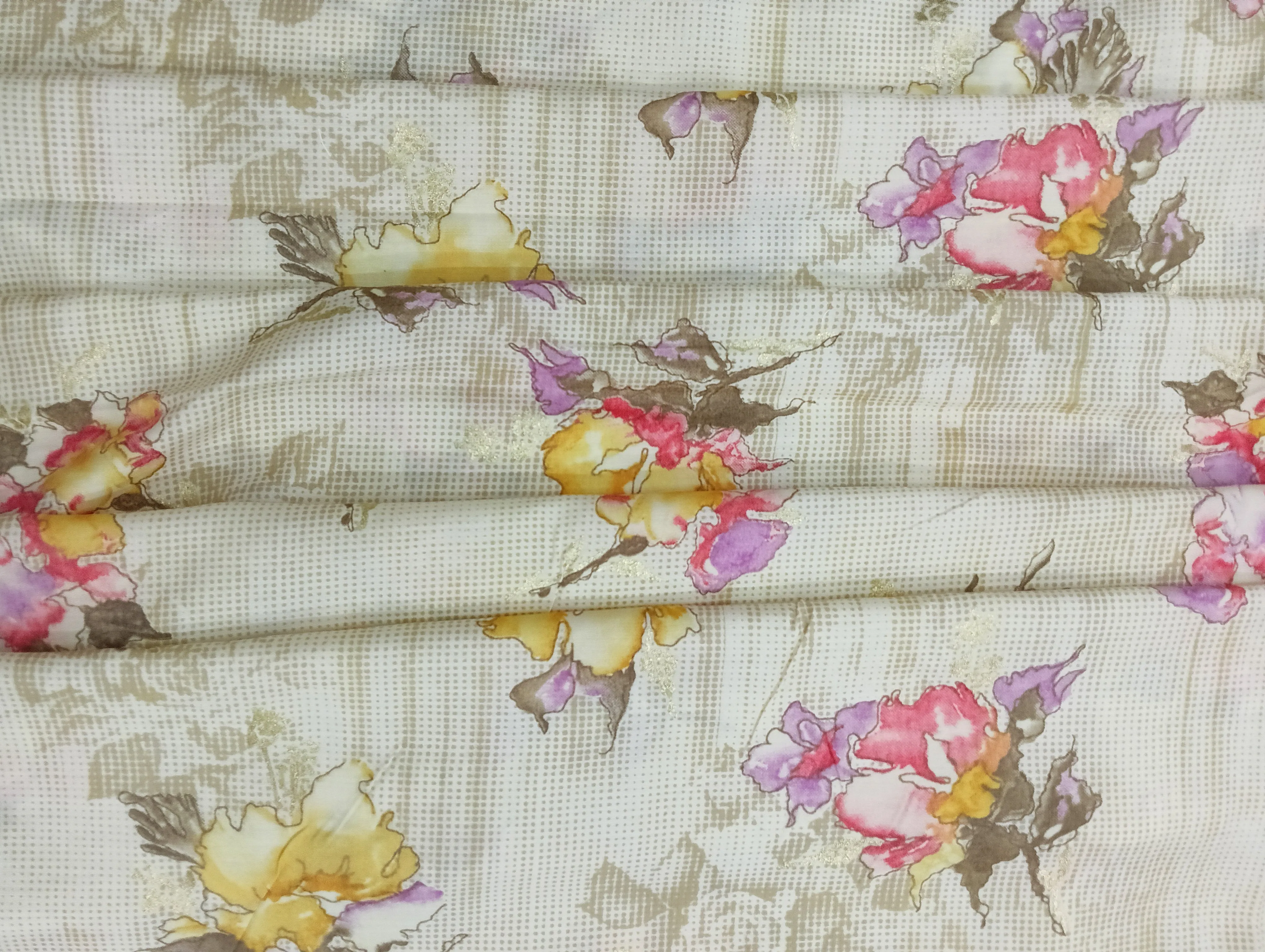 Multicolors Floral Printed Muslin Fabric