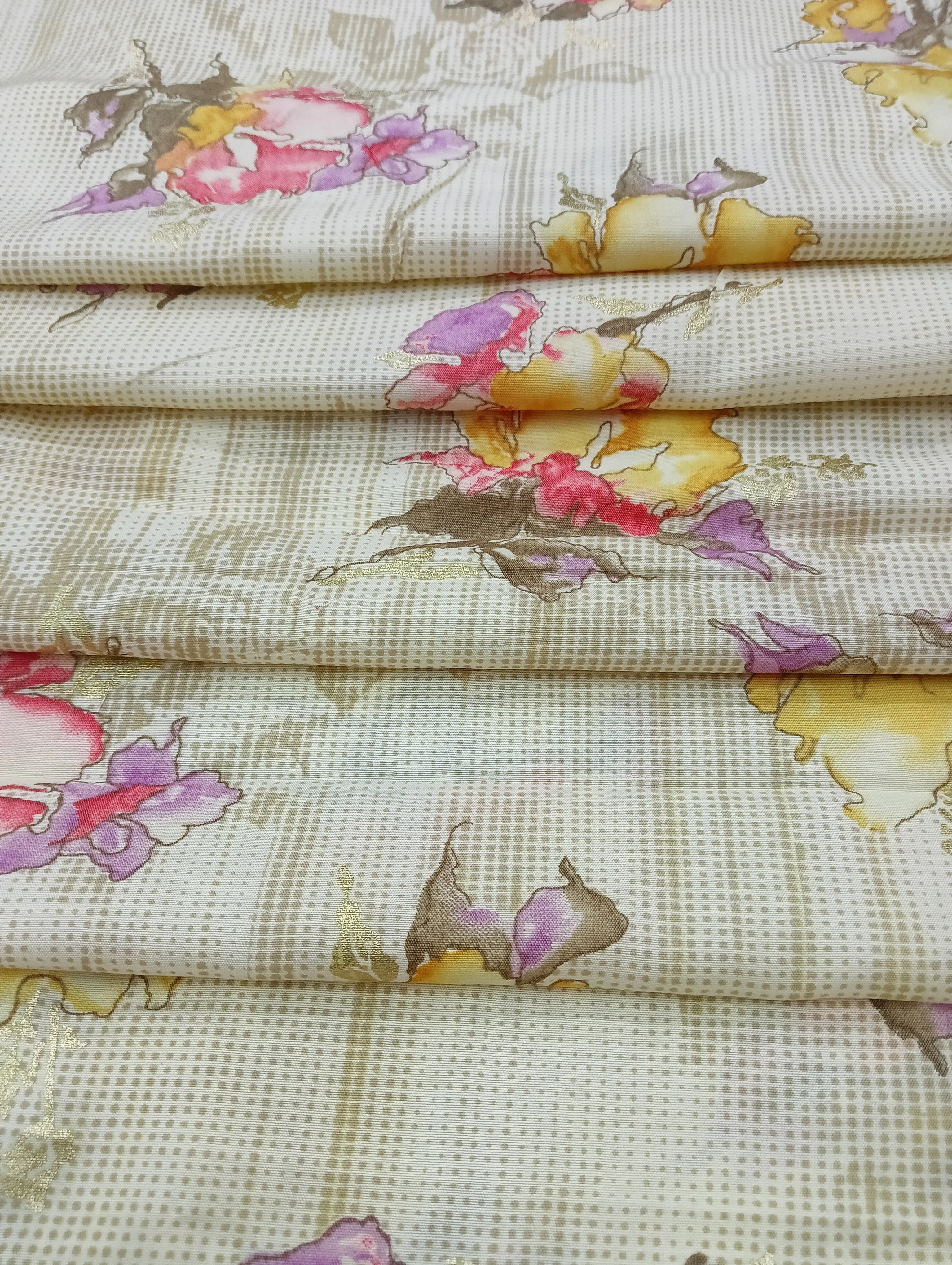 Multicolors Floral Printed Muslin Fabric