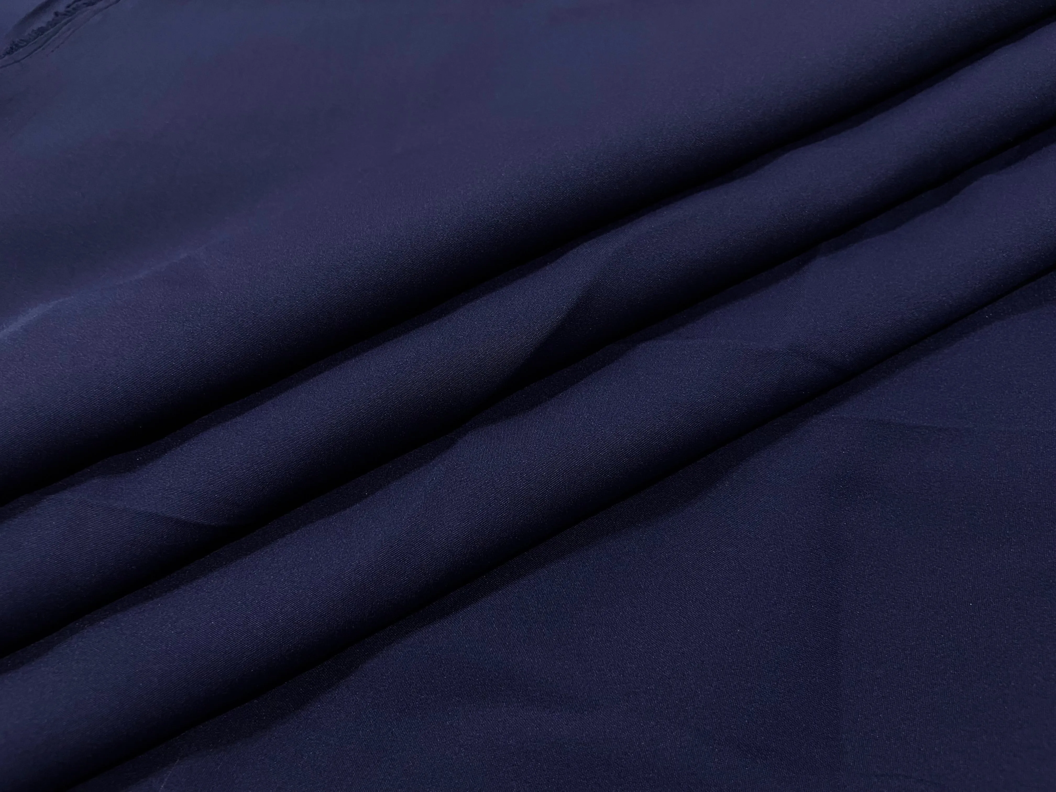 Navy Blue Plain Butter Crepe Fabric