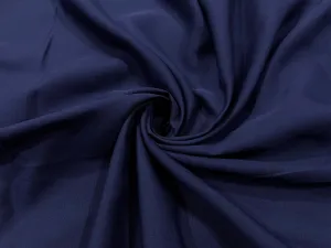 Navy Blue Plain Butter Crepe Fabric