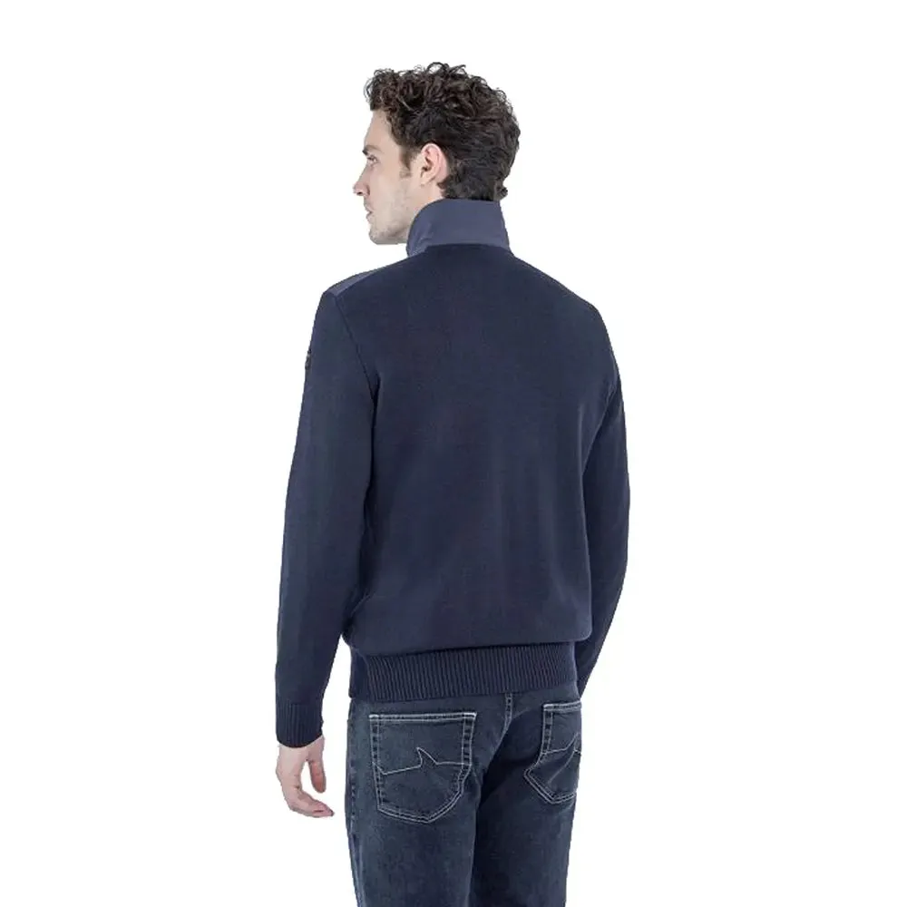 Navy Wool Half-Zip with Typhoon Details