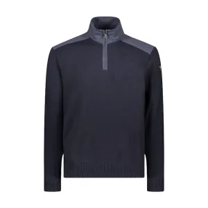 Navy Wool Half-Zip with Typhoon Details