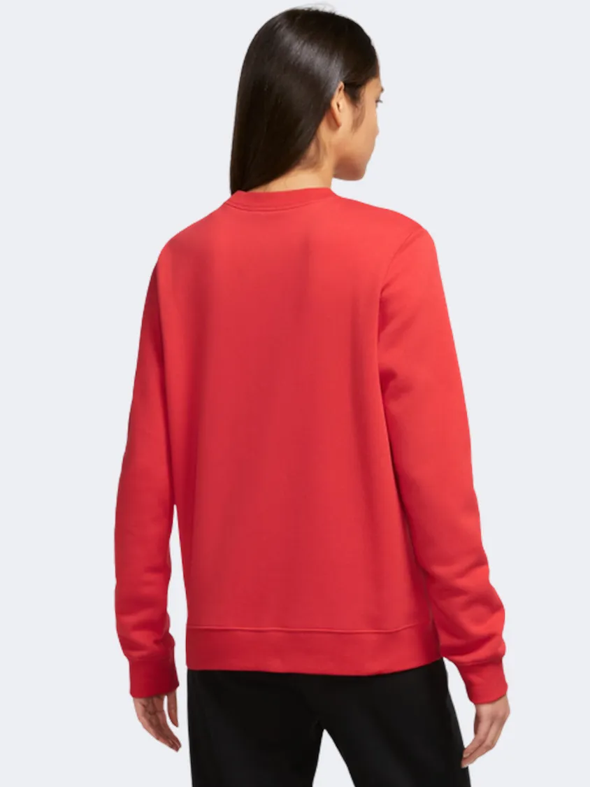 Nike Club Women Lifestyle Sweatshirt Red/White