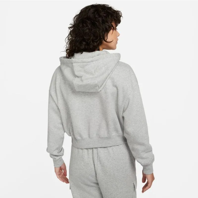 Nike Women's Club Fleece Hoodie - Gray Overhead Sweatshirt with Cozy Design