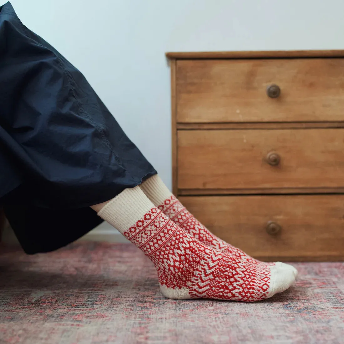 NISHIGUCHI KUTSUSHITA - Oslo Woo Jacquard Sock