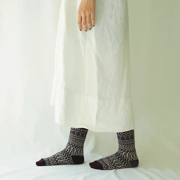 NISHIGUCHI KUTSUSHITA - Oslo Woo Jacquard Sock