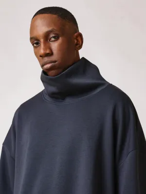 Oversized Fit Funnel Neck Premium Lightweight Essential Sweatshirt