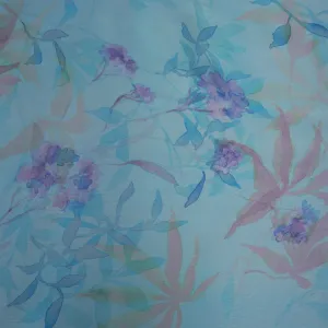 Pastel Bloom Florals Printed Silk Organza Fabric