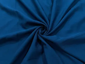 Peacock Blue Plain Butter Crepe Fabric