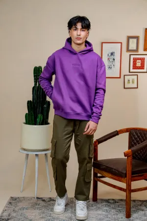 PURPLE HEAVY WEIGHT OVERSIZED HOODIE