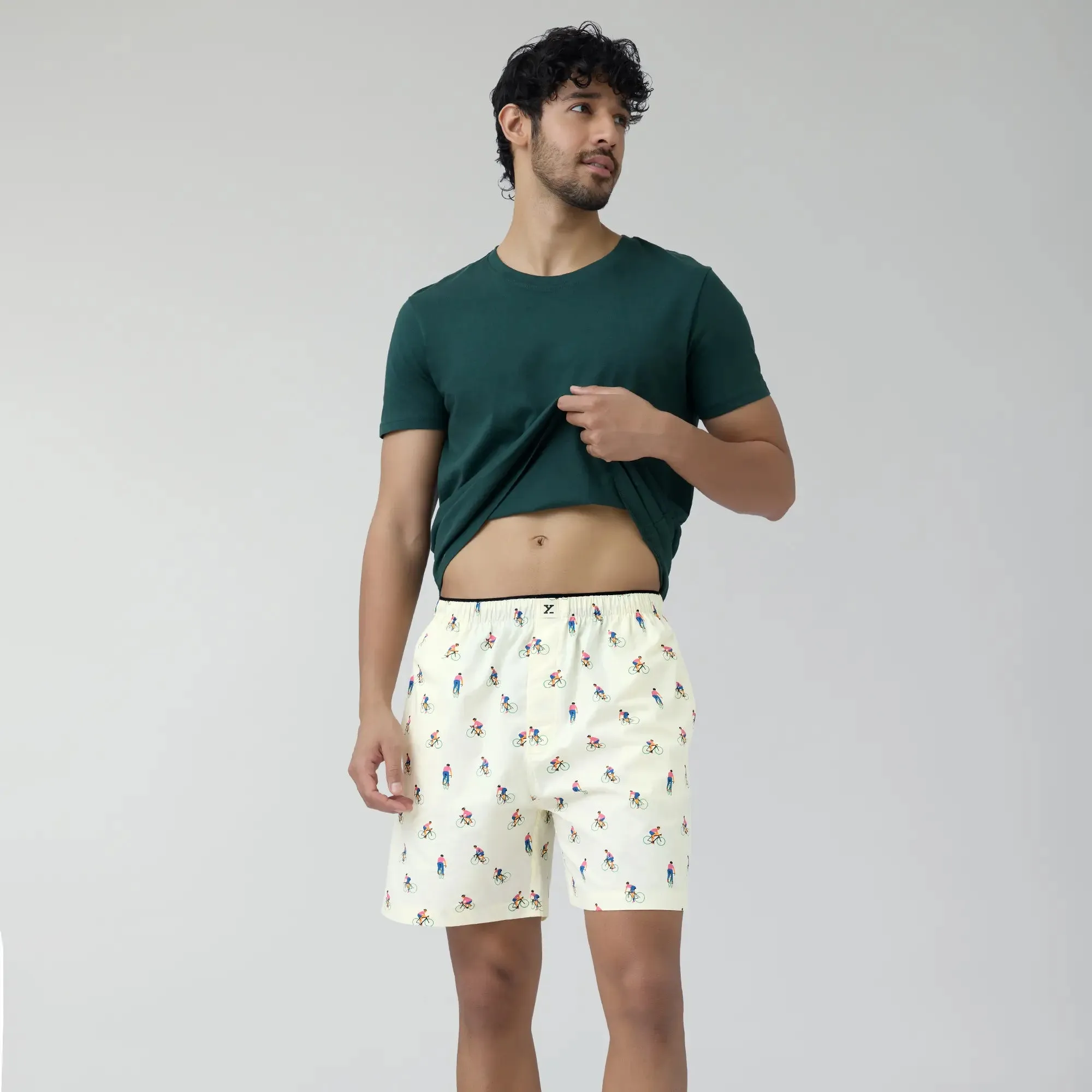 Renew Combed Cotton Boxer Shorts Ivory White